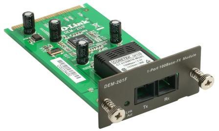 Модуль для коммутаторов DES-3018/3026 c 1 портом 100Base-FX для многомодового оптического кабеля, разъем SC (до 2 км)