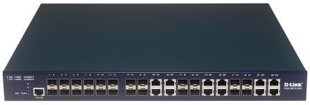 Управляемый коммутатор уровня 3+ серии xStack с 12 портами SFP Gigabit Ethernet + 12 комбо-портами 10/100/1000Base-T/Mini GBIC (SFP) + 2 слотами расширения